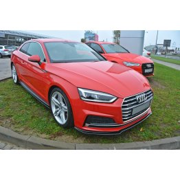 Накладка сплиттер на передний бампер на Audi A5 B9 S-Line